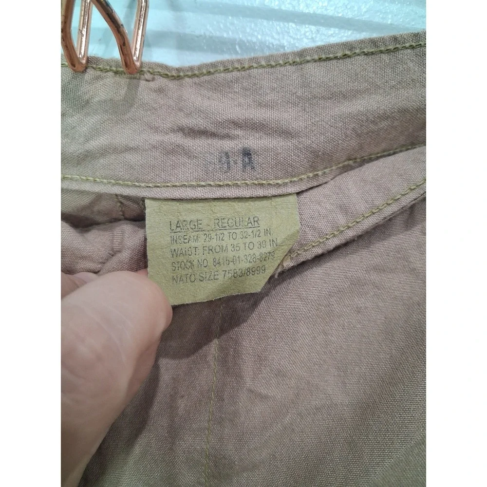 US Military Issue Tactical Cargo Pants Desert Tan L Regular Adjustable Waist Vtg